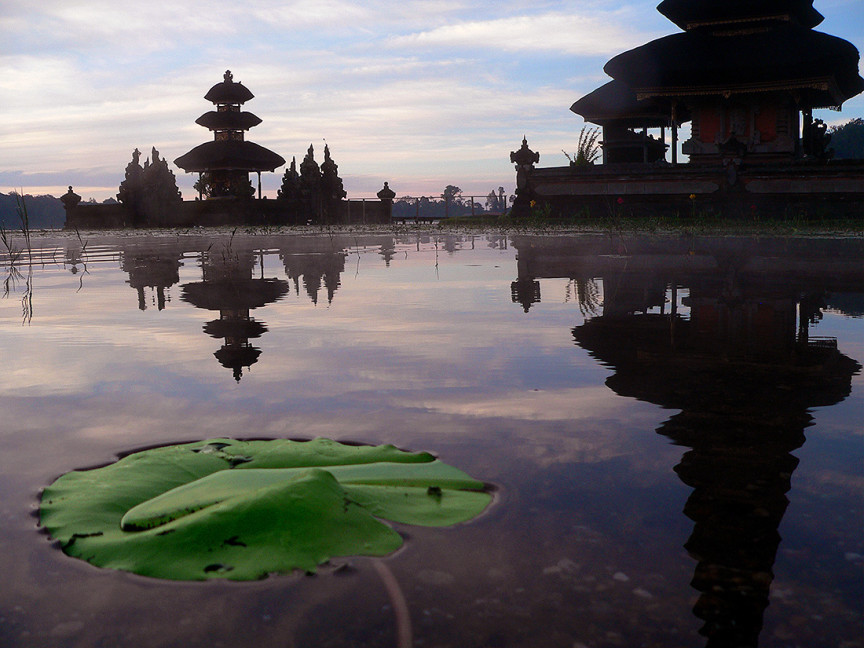 De beroemde Ulun Danu Tempel in het Bratan kratermeer